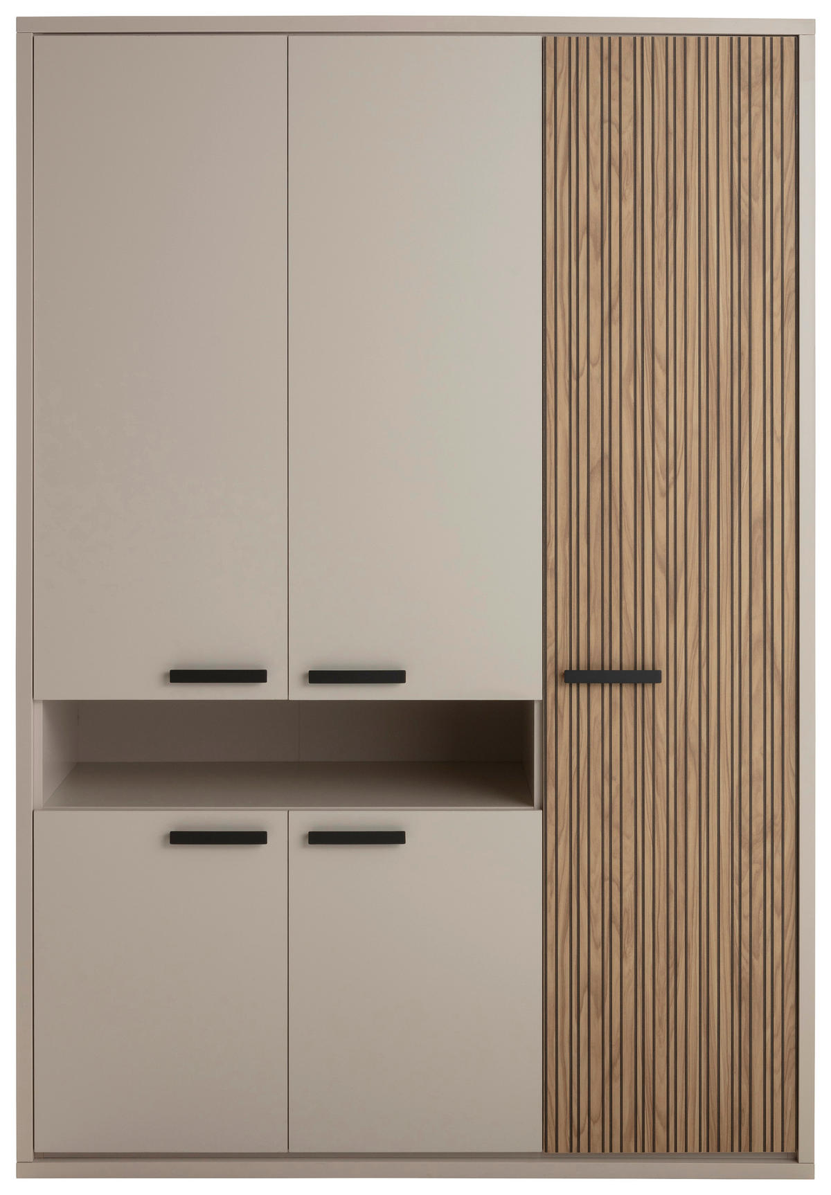 OMARA S KLASIČNIMI VRATI, barve hrasta, bež  - temno siva/barve hrasta, Moderno, leseni material (146/209/60cm) - Xora