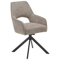 ARMLEHNSTUHL  in Eisen Webstoff  - Taupe/Schwarz, Design, Textil/Metall (58/89/62cm) - SetOne by Musterring