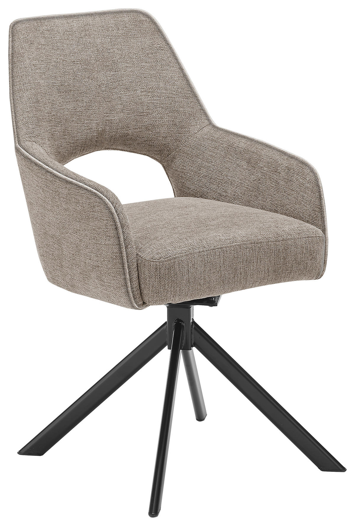 ARMLEHNSTUHL  in Eisen Webstoff  - Taupe/Schwarz, Design, Textil/Metall (58/89/62cm) - SetOne by Musterring