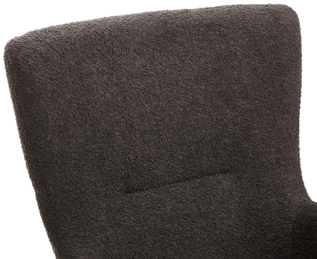 SCHAUKELSTUHL in Teddystoff Grau  - Naturfarben/Grau, LIFESTYLE, Holz/Textil (71/94/91cm) - Novel