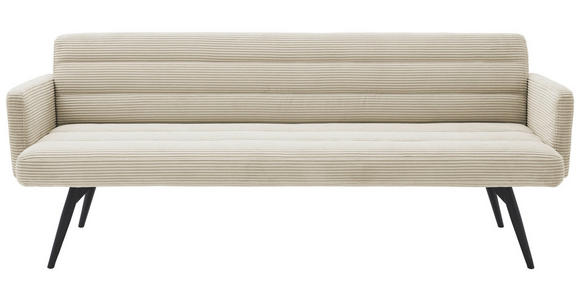 SITZBANK 216/86/68 cm Cord Taupe Metall - Taupe/Schwarz, Design, Textil/Metall (216/86/68cm) - Dieter Knoll