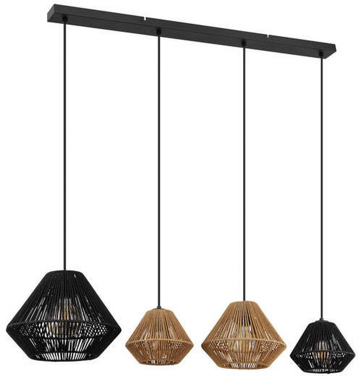 HÄNGLAMPA 103/30/120 cm  - beige/svart, Natur, metall/plast (103/30/120cm) - Globo