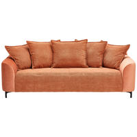 3-SITZER-SOFA Cord, Velours Rostfarben  - Rostfarben/Schwarz, KONVENTIONELL, Textil/Metall (228/84/99cm) - Carryhome
