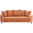 3-SITZER-SOFA in Cord, Velours Rostfarben  - Rostfarben/Schwarz, KONVENTIONELL, Textil/Metall (228/84/99cm) - Carryhome