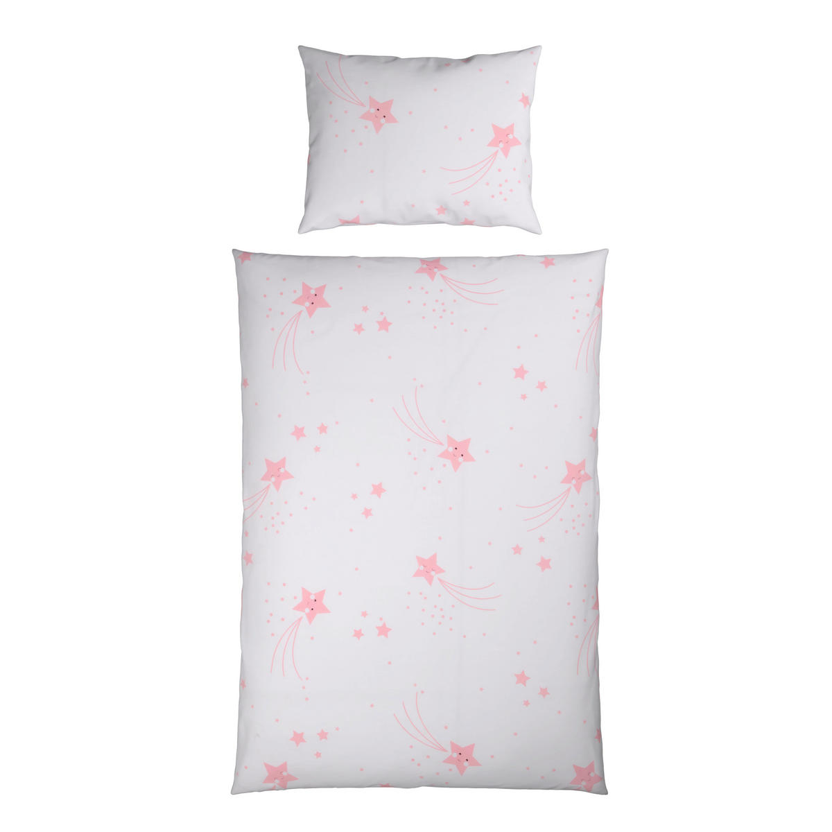 BABYBETTWÄSCHESET 100/135 cm  - Weiss/Rosa, Basics, Textil (100/135cm) - My Baby Lou