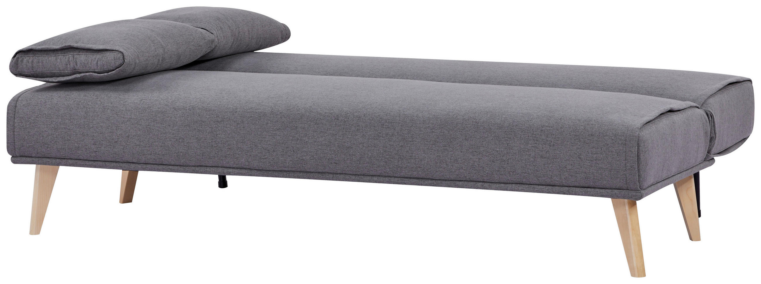 SCHLAFSOFA in Webstoff Grau  - Naturfarben/Grau, Design, Holz/Textil (180/82/83cm) - MID.YOU