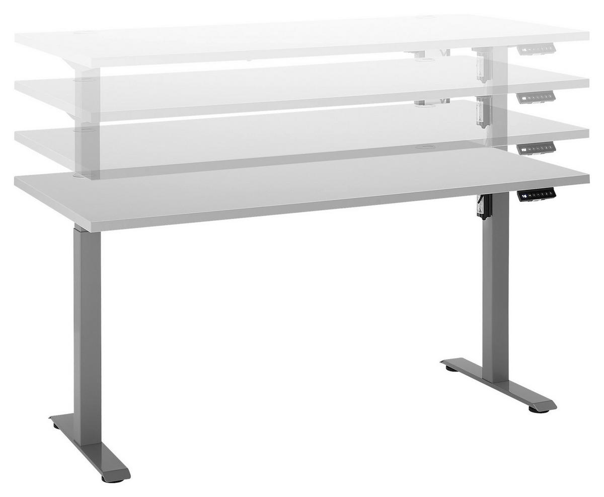 PISALNA MIZA kovina, leseni material svetlo siva  - srebrne barve/svetlo siva, Basics, kovina/leseni material (160/77/75-118cm) - Xora