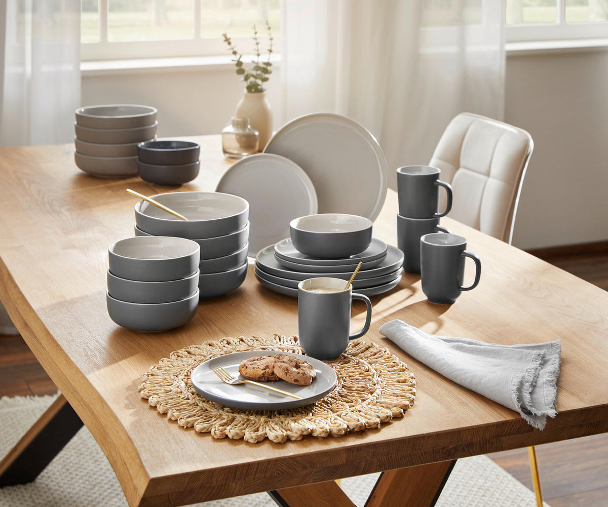 KOMBISERVICE Jasper 20-teilig  - Grau, Basics, Keramik - Ritzenhoff Breker