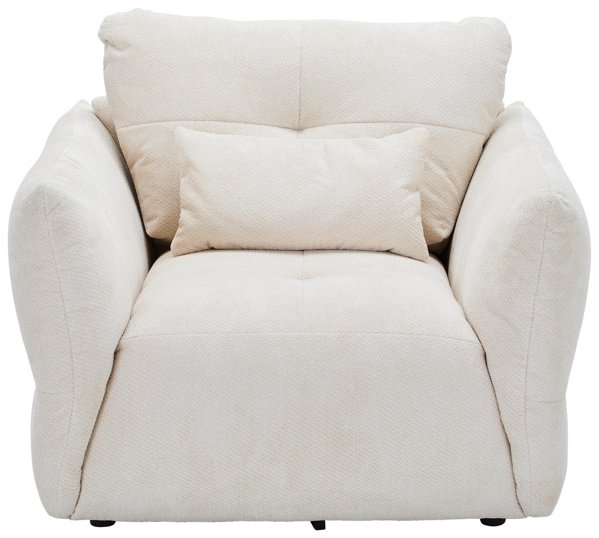 SESSEL in Webstoff Creme  - Creme/Schwarz, KONVENTIONELL, Textil/Metall (112/88/120cm) - Carryhome