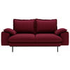 2-SITZER-SOFA Struktur Bordeaux  - Bordeaux/Schwarz, Design, Textil/Metall (195/92/97cm) - Livetastic