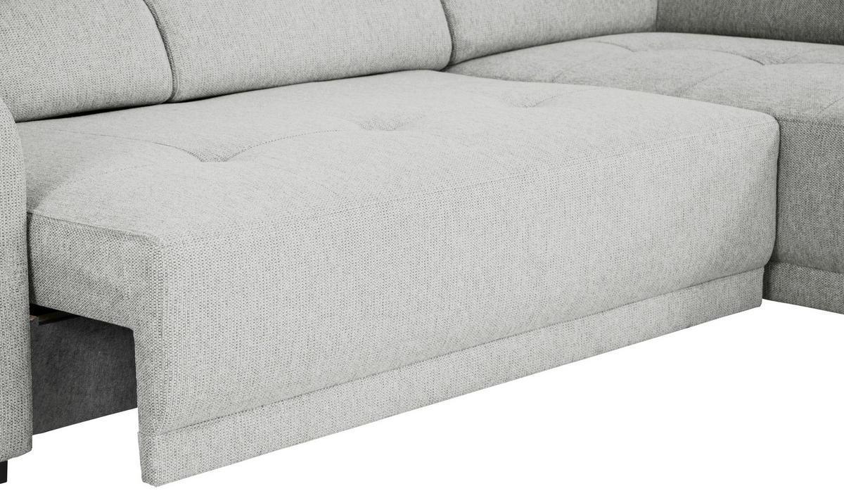 ECKSOFA in Struktur Grau  - Schwarz/Grau, Design, Kunststoff/Textil (284/205cm) - MID.YOU
