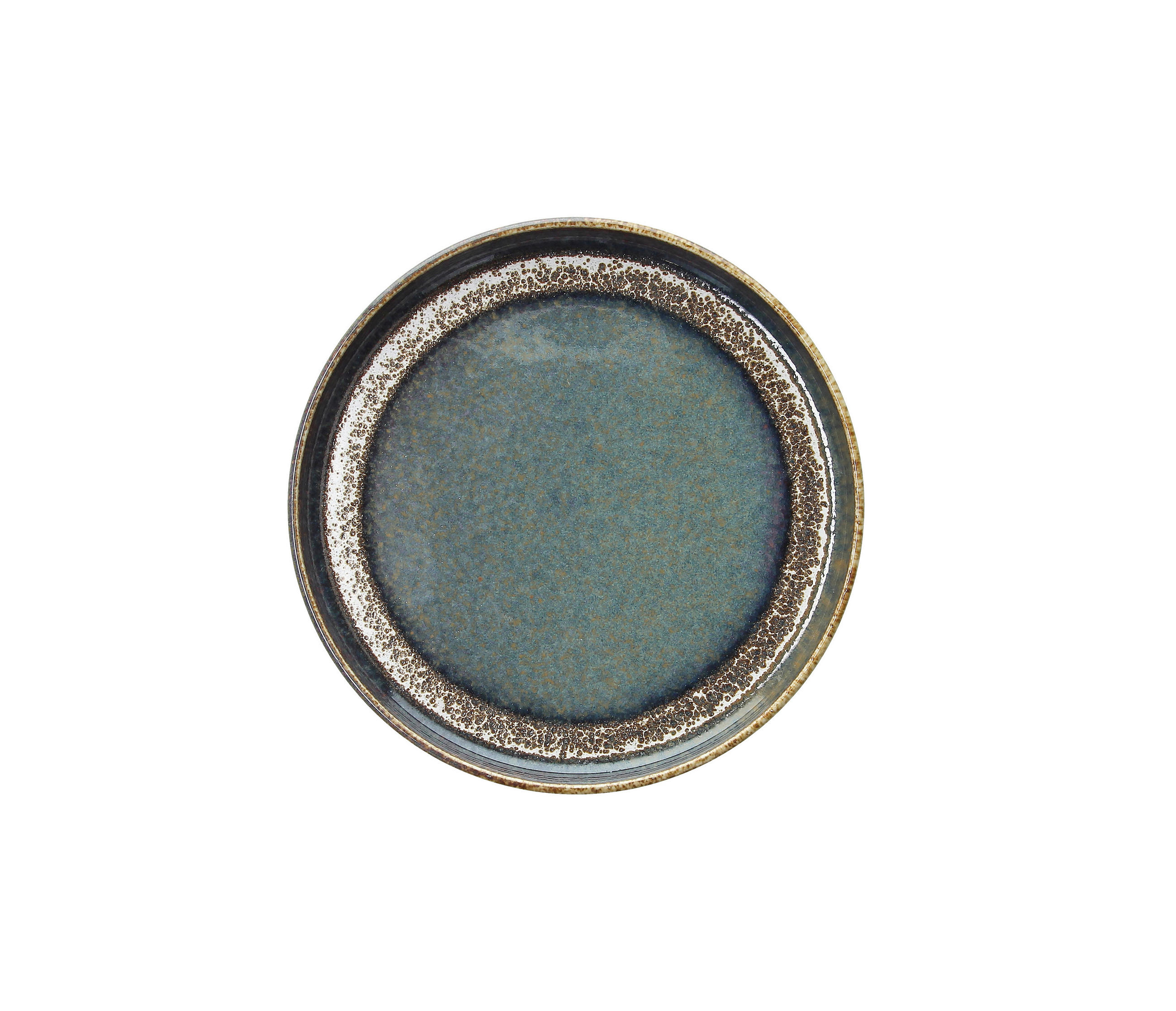 PLITVI KROŽNIK  Bloom   20/2.5 cm      - modra/rjava, Basics, keramika (20/2.5cm) - Tognana