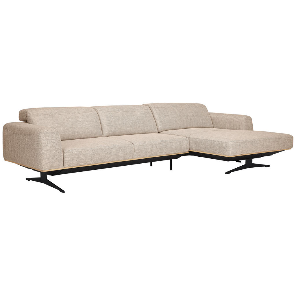 Thumbnail - Novel Ecksofa, Sand, Textil, Eiche, 3-Sitzer, Ottomane rechts, L-Form, 305x163 cm, Fußauswahl, Lederauswahl, Stoffauswah...