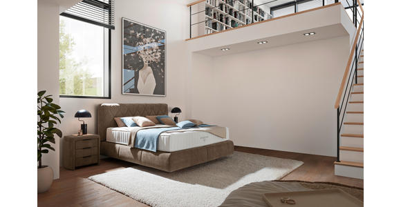 BOXSPRINGBETT 180/200 cm in Braun - Schwarz/Braun, Design, Kunststoff/Textil (180/200cm) - Johann Jakob