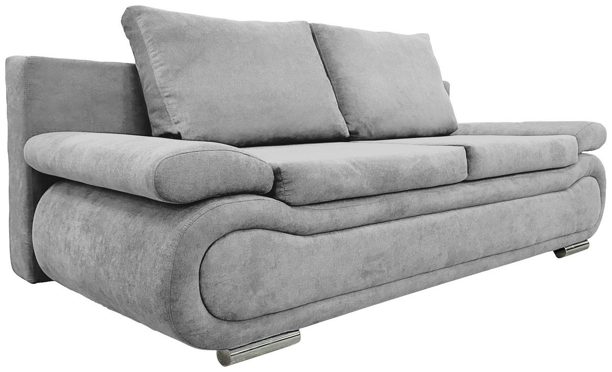 SCHLAFSOFA Jacquard Hellgrau  - Chromfarben/Beige, Design, Textil (200/78/90cm) - Venda