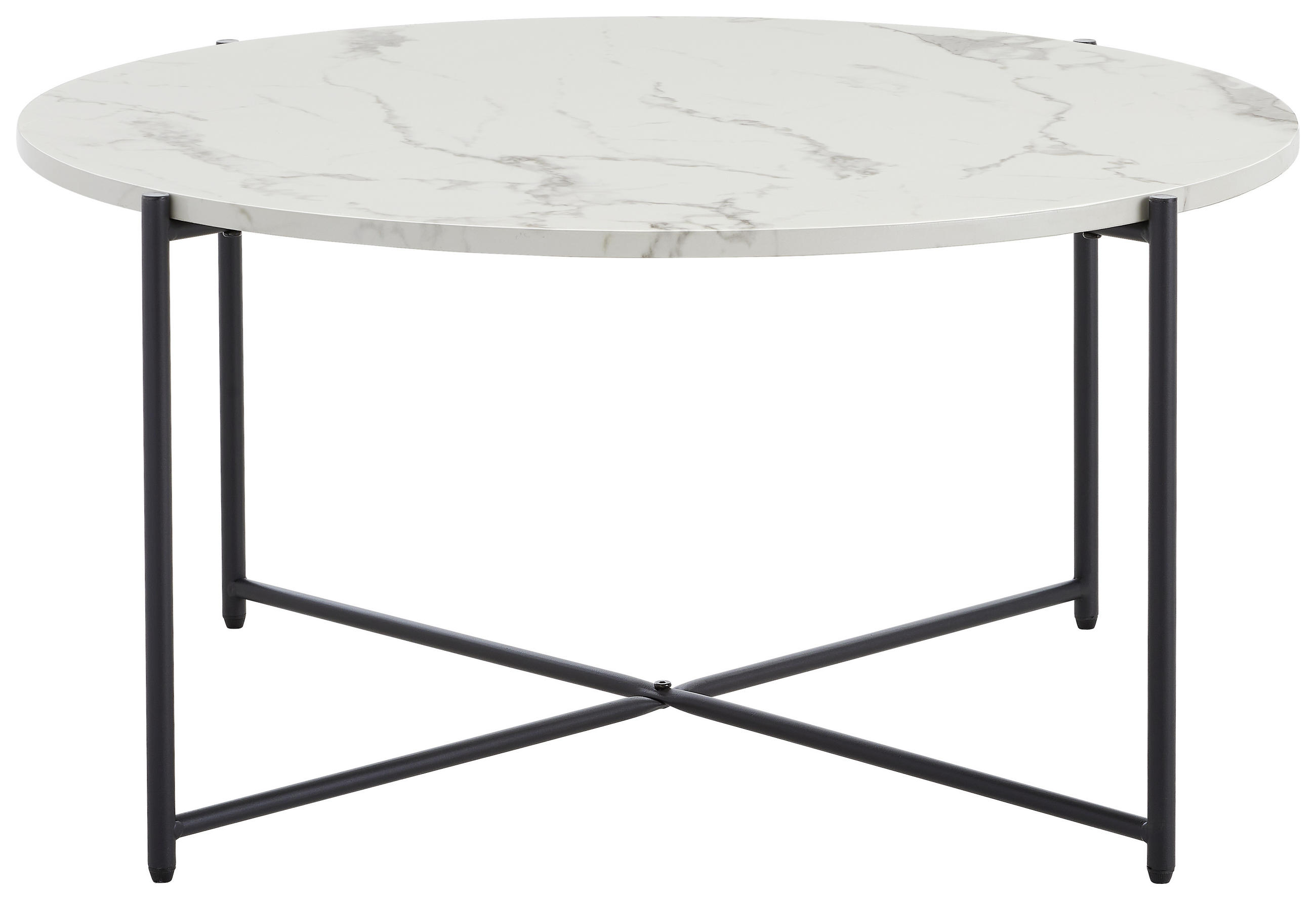 COUCHTISCH rund Schwarz, Weiß - Schwarz/Weiß, KONVENTIONELL, Metall (83/83/40cm) - MID.YOU