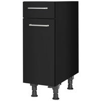 SCHUBKASTENUNTERSCHRANK 30/87/56 cm  in Schwarz  - Edelstahlfarben/Schwarz, MODERN, Holzwerkstoff/Metall (30/87/56cm) - Nobilia