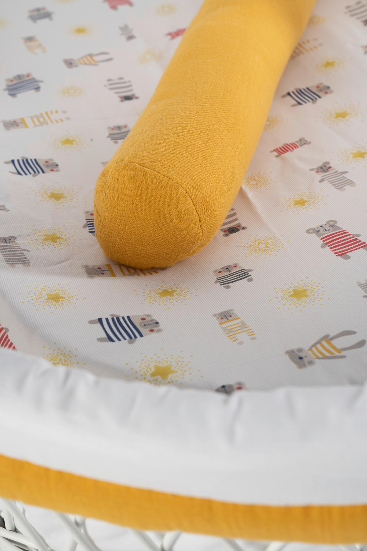 STUBENWAGENSET Pyjamabär   - Currygelb/Weiß, Basics, Kunststoff/Textil (130/180cm) - Mionido
