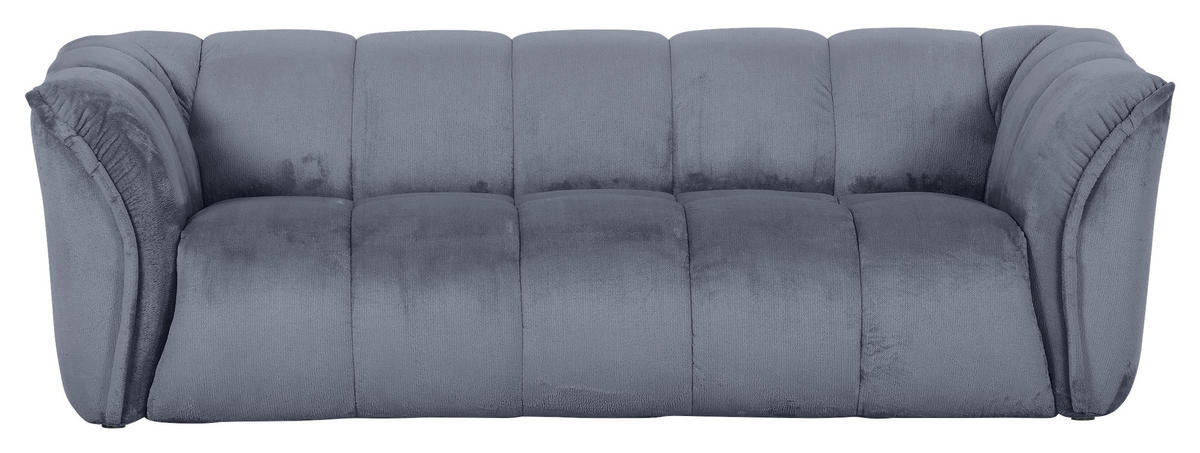 BIGSOFA in Plüsch Petrol  - Petrol/Schwarz, Konventionell, Kunststoff/Textil (220/67/106cm) - MID.YOU