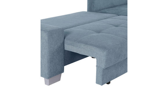 ECKSOFA Blau Flachgewebe  - Blau/Silberfarben, KONVENTIONELL, Holz/Textil (273/192cm) - Carryhome