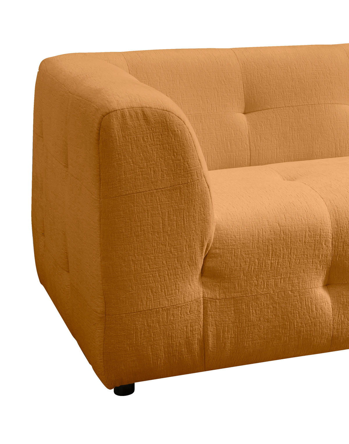 2,5-SITZER in Mikrofaser Goldfarben  - Goldfarben/Schwarz, Design, Kunststoff/Textil (218/72/95cm) - Livetastic
