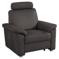 FERNSEHSESSEL in Webstoff Dunkelgrau  - Dunkelgrau/Silberfarben, Konventionell, Textil/Metall (102/91/91-159cm) - Beldomo System