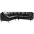 SOFFA - alufärgad/svart, Design, metall/läder (266/87/266cm) - Celina Home