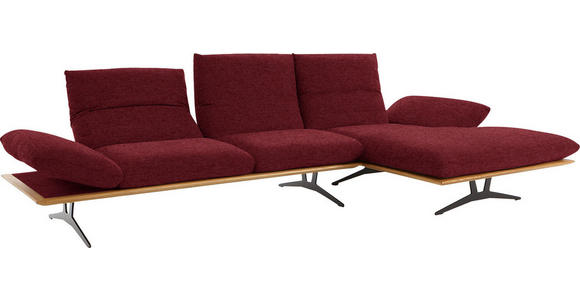 ECKSOFA in Flachgewebe Rot 314/159 cm - Rot/Schwarz, Design, Holz/Textil (314/159cm) - Dieter Knoll