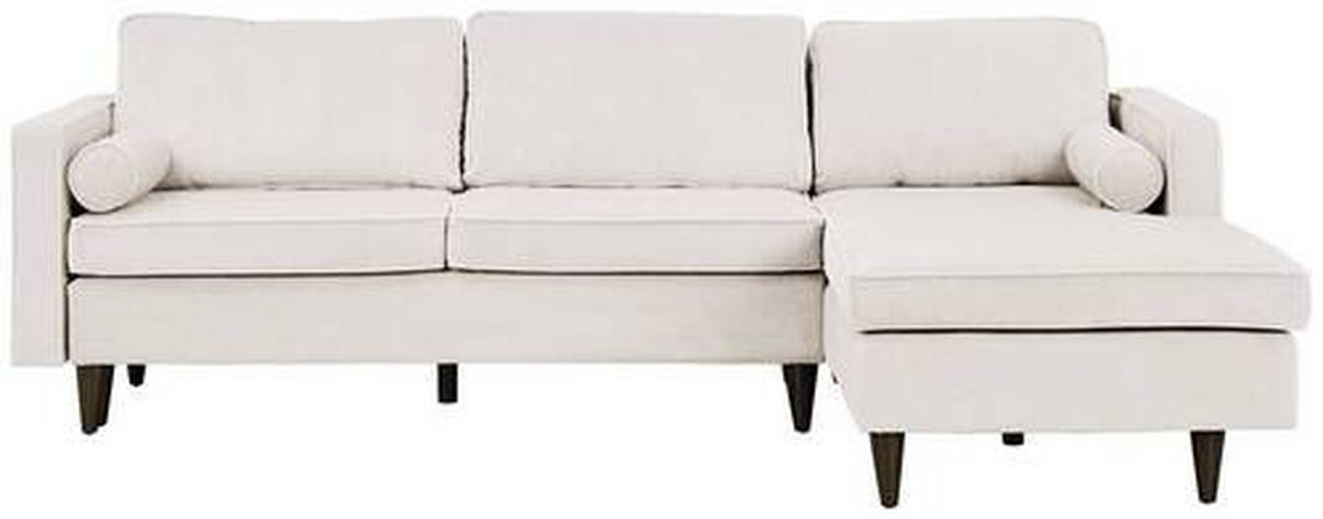 ECKSOFA Creme Cord  - Eichefarben/Creme, MODERN, Holz/Textil (261/178cm) - Livetastic