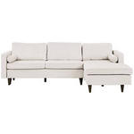 ECKSOFA in Cord Creme  - Eichefarben/Creme, MODERN, Holz/Textil (261/178cm) - Carryhome