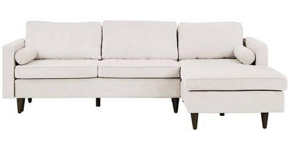 ECKSOFA in Cord Creme  - Eichefarben/Creme, MODERN, Holz/Textil (261/178cm) - Carryhome