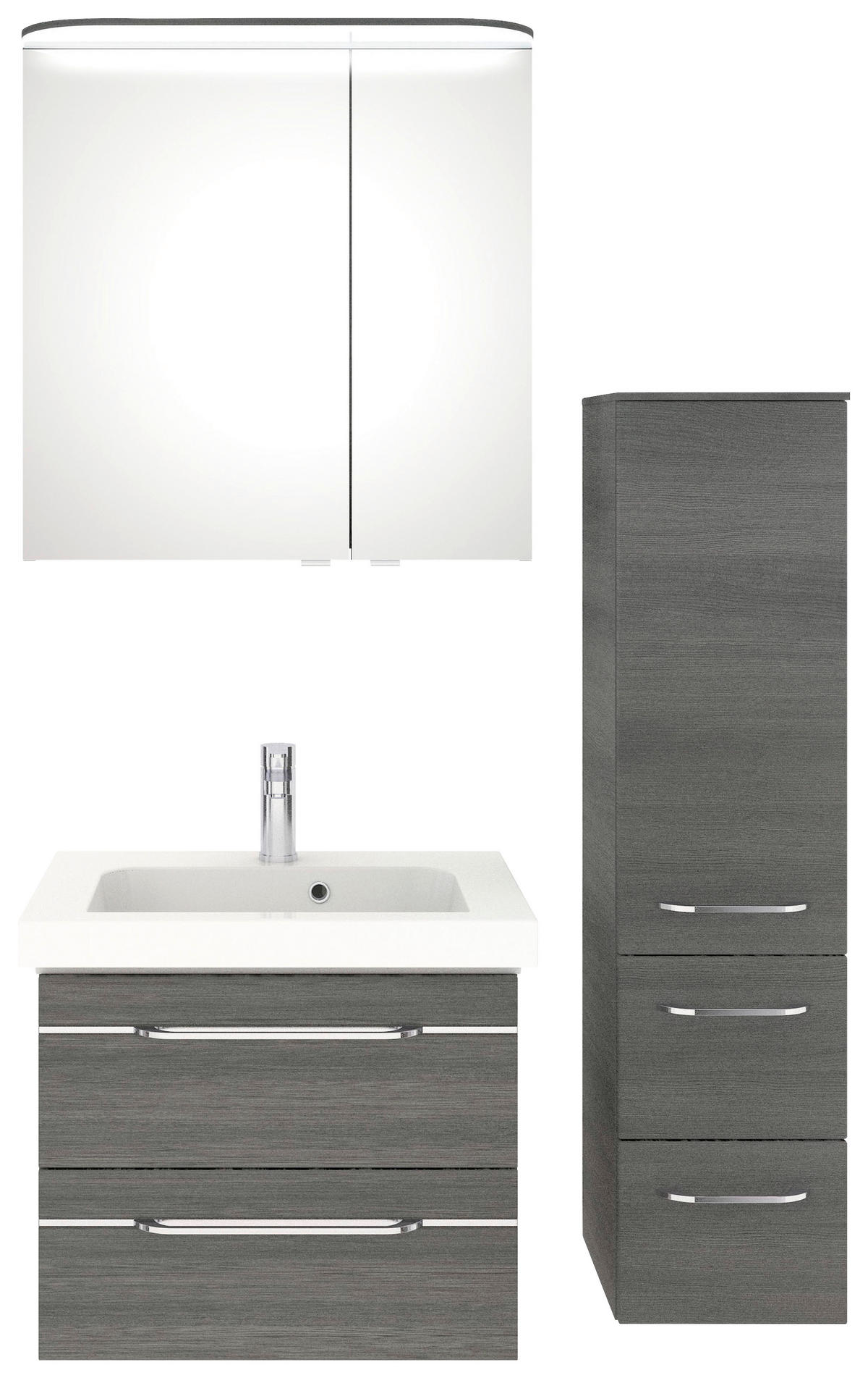 BADEZIMMER 4-teilig  in 100 cm  - Chromfarben/Graphitfarben, KONVENTIONELL, Glas/Holzwerkstoff (100cm) - Pelipal