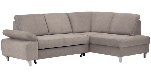 ECKSOFA in Flachgewebe Rosa  - Silberfarben/Rosa, KONVENTIONELL, Holz/Textil (255/186cm) - Cantus