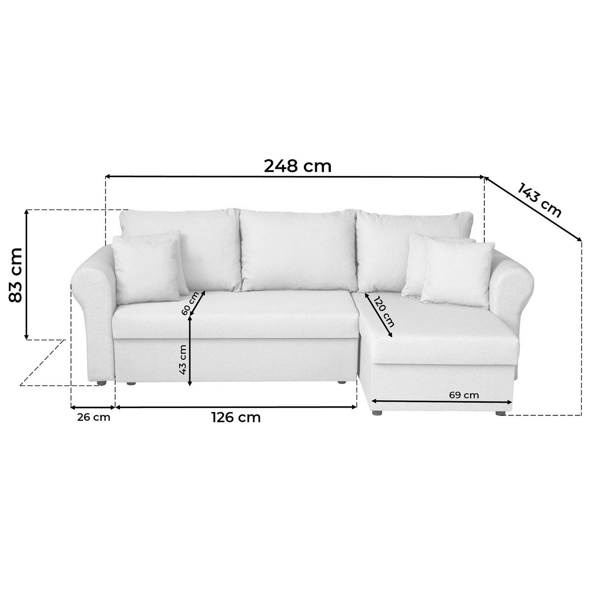 ECKSOFA in Flachgewebe Dunkelbraun  248/143 cm  - Dunkelbraun/Schwarz, Design, Kunststoff/Textil (248/143cm) - P & B
