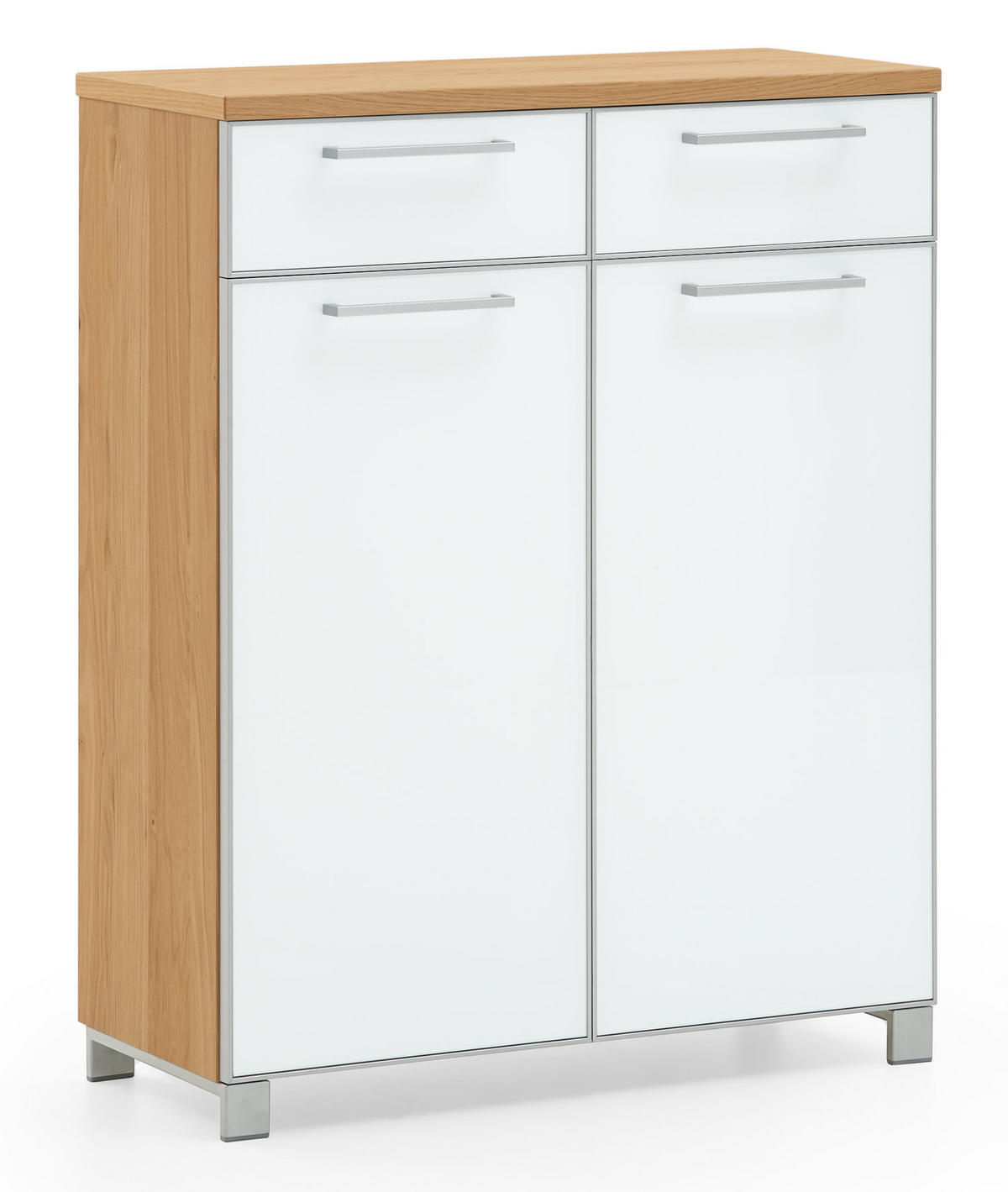 GARDEROBE 5-teilig  in 175/195/40 cm  - Hellbraun/Weiss, Design, Glas/Holz (175/195/40cm)
