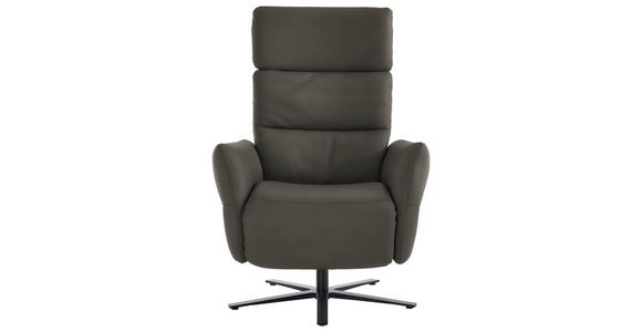 RELAXSESSEL in Leder Dunkelgrau  - Dunkelgrau/Schwarz, Design, Leder/Metall (82/119/85cm) - Dieter Knoll