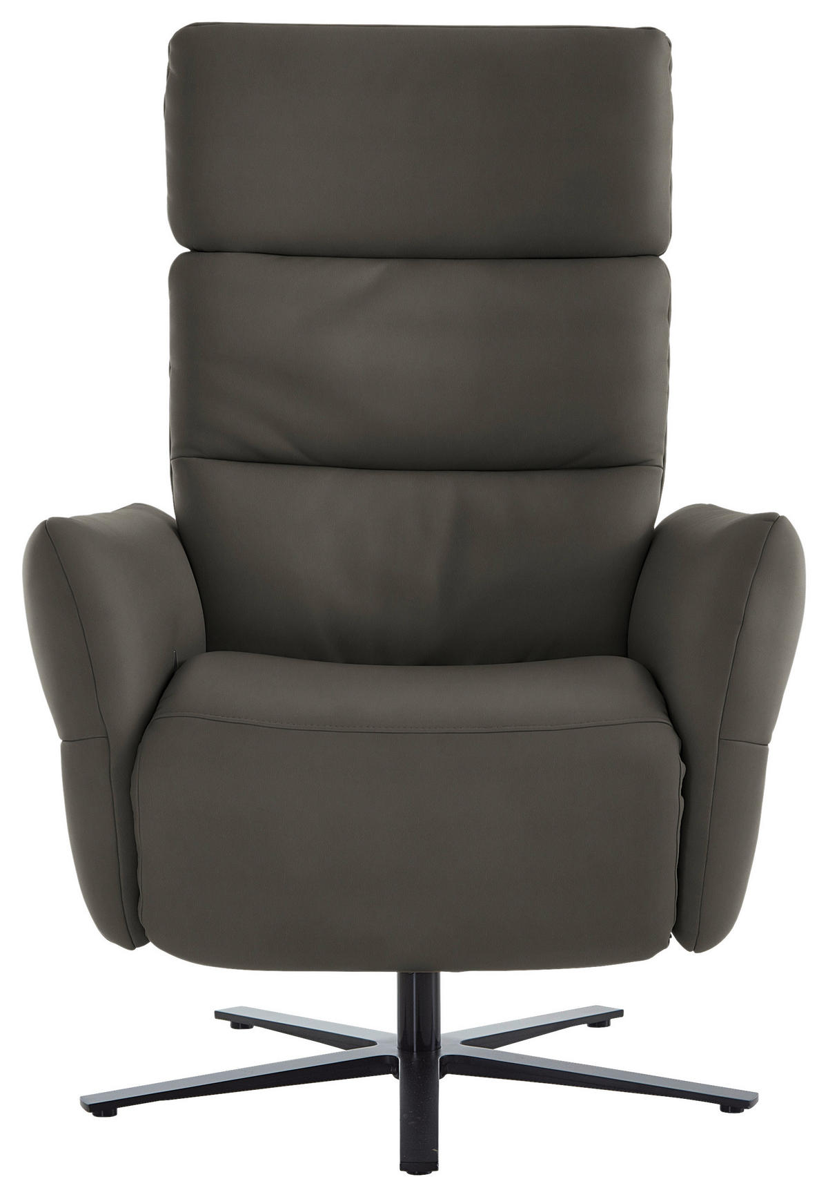 RELAXSESSEL in Leder Dunkelgrau  - Dunkelgrau/Schwarz, Design, Leder/Metall (82/119/85cm) - Dieter Knoll