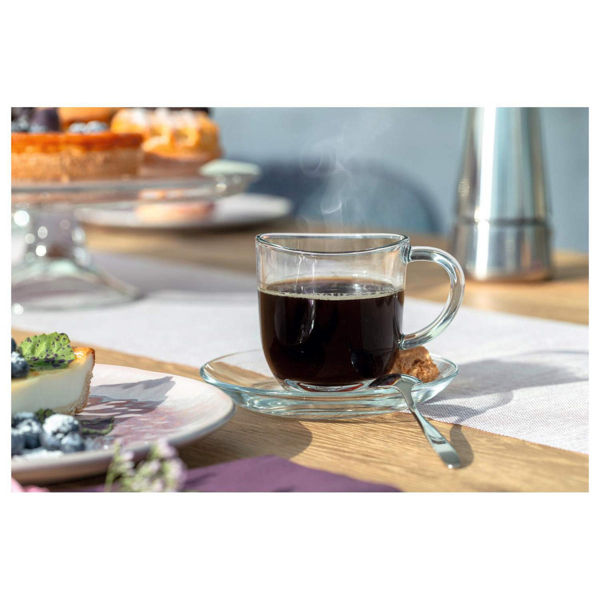UNTERTASSENSET Napoli    - Klar, KONVENTIONELL, Glas (11cm) - Leonardo