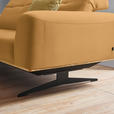 2-SITZER-SOFA in Leder Senfgelb  - Senfgelb/Schwarz, Design, Leder/Holz (174/76-97/102cm) - Novel