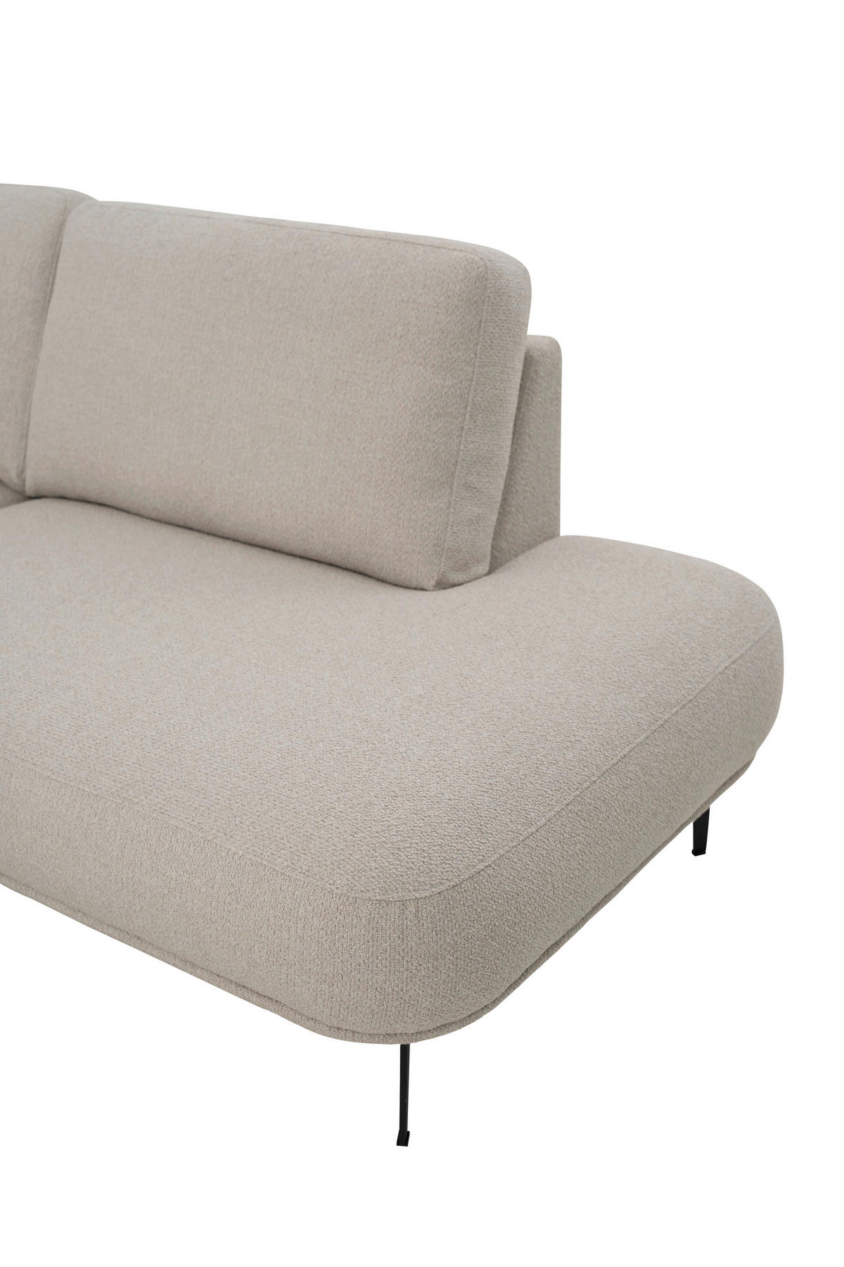 SOFFA i chenille beige  - beige/svart, Klassisk, metall/trä (213/397cm) - Pure Home Comfort