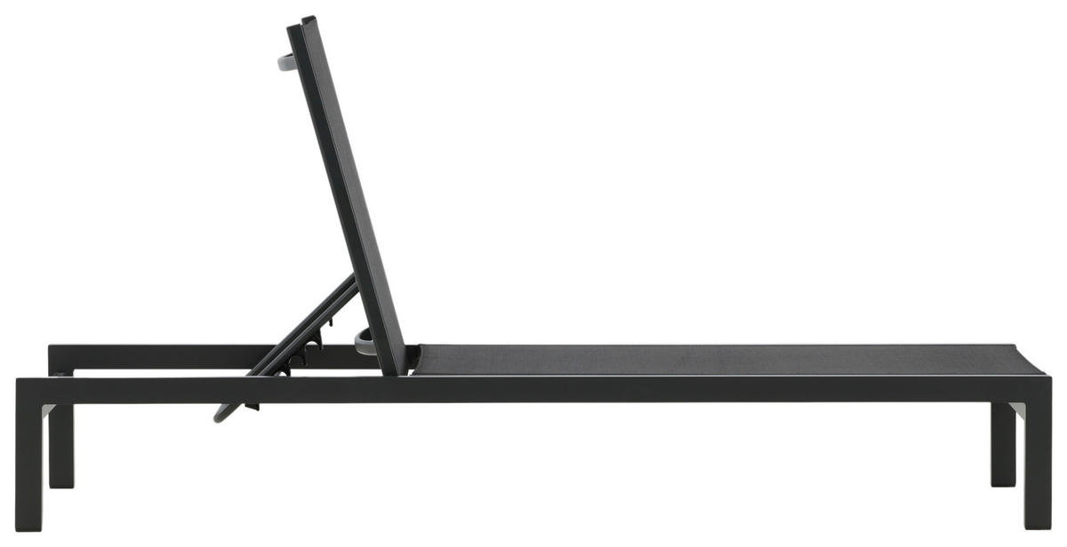 SONNENLIEGE 60/30/195 cm  - Schwarz, KONVENTIONELL, Metall (60/30/195cm) - Gardenson
