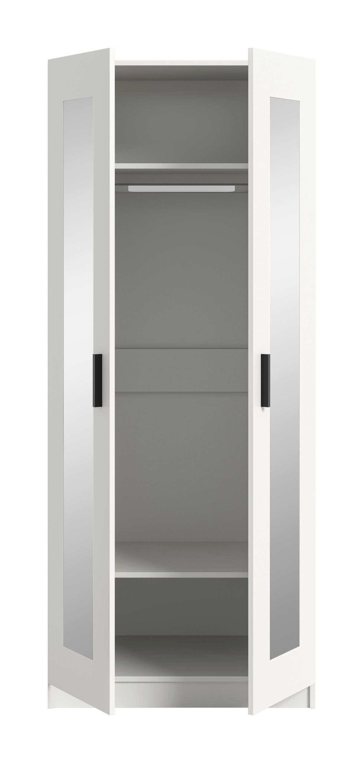 DREHTÜRENSCHRANK  in Weiß  - Schwarz/Weiß, ROMANTIK / LANDHAUS, Holzwerkstoff/Kunststoff (80/195/56cm) - Livetastic