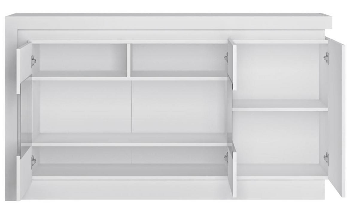 TÁLALÓSZEKRÉNY 157,6/89,1/42 cm  - magasfényű fehér/fehér, Trend, műanyag/faalapú anyag (157,6/89,1/42cm) - Hom`in