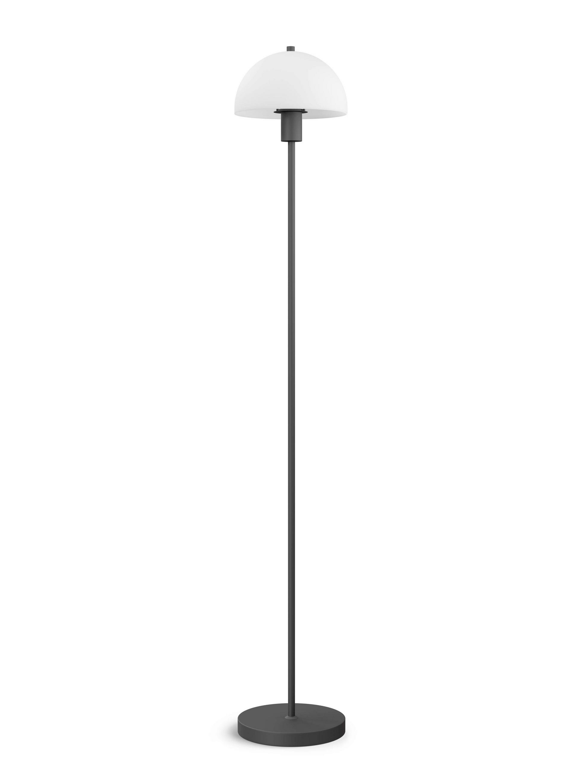 STEHLEUCHTE 20/125 cm    - Opal/Schwarz, KONVENTIONELL, Glas/Metall (20/125cm) - Belid