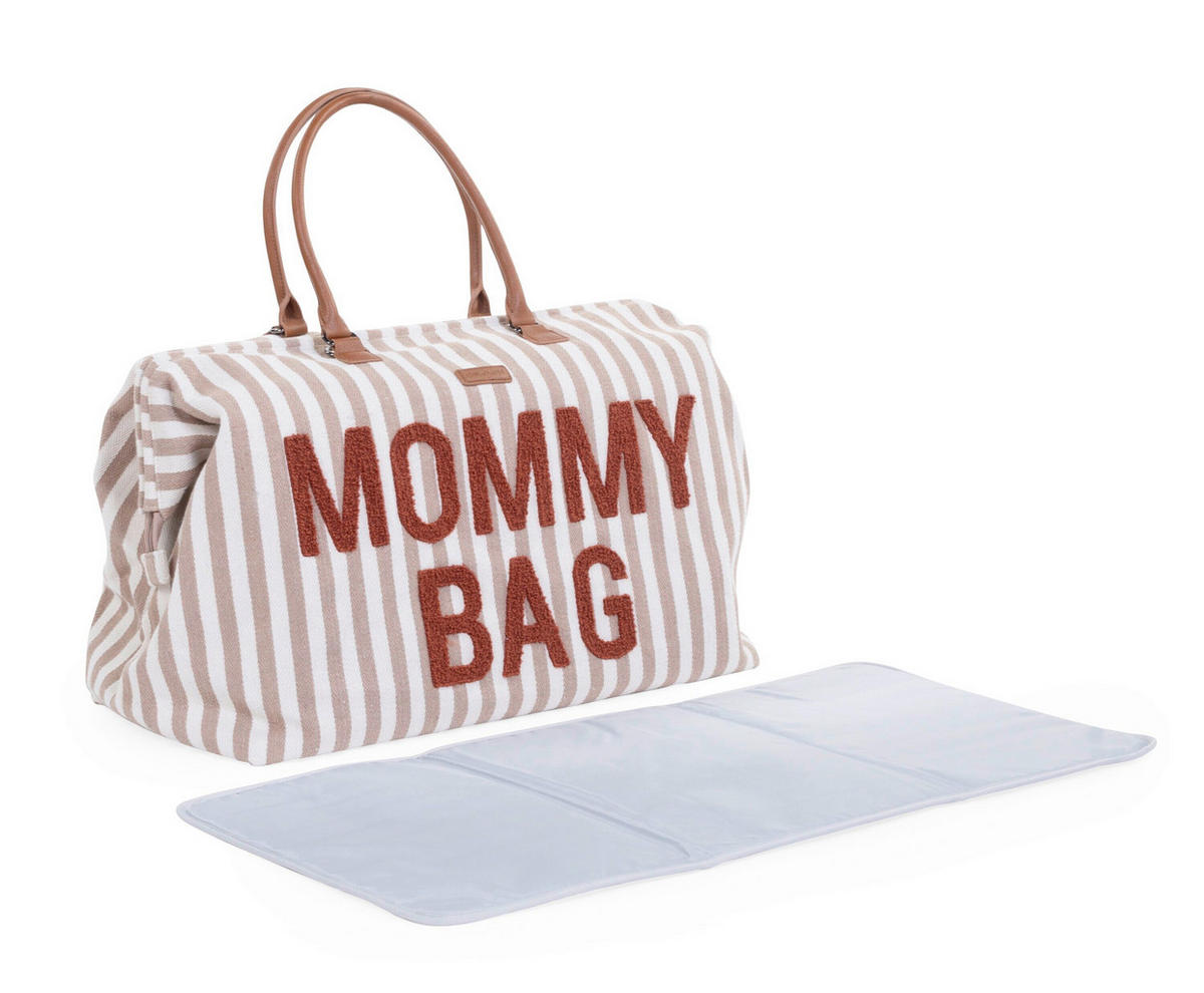 WICKELTASCHE Mommy Bag Terracotta Nude Streifen  - Beige/Terracotta, KONVENTIONELL, Kunststoff/Textil (55/30/40cm) - Childhome