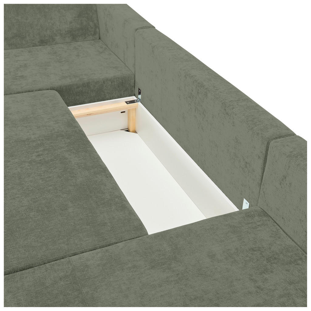 Thumbnail - Ti'me Wohnlandschaft, Mintgrün, Textil, 3-Sitzer, Füllung: Schaumstoff, Ottomane rechts, seitenverkehrt montierbar, U-Fo...