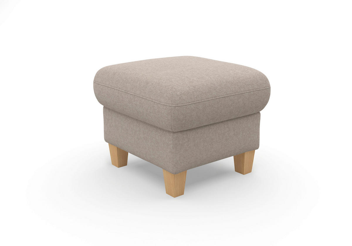 HOCKER in Textil Taupe  - Taupe/Eichefarben, KONVENTIONELL, Holz/Textil (58/48/58cm) - Sit & More