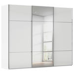 SCHWEBETÜRENSCHRANK 301/223/68 cm 3-türig Weiß  - Chromfarben/Weiß, KONVENTIONELL, Glas/Holzwerkstoff (301/223/68cm) - Novel