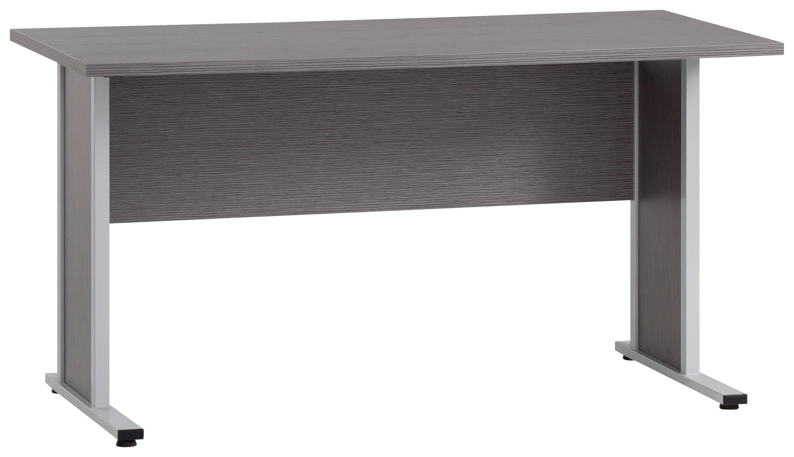SCHREIBTISCH 140/65/72,2 cm Grau  - Silberfarben/Hellgrau, MODERN, Holzwerkstoff/Metall (140/65/72,2cm) - MID.YOU