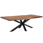 COUCHTISCH Akazie massiv 125/75/45 cm rechteckig Schwarz, Akaziefarben  - Schwarz/Akaziefarben, Natur, Holz/Metall (125/75/45cm) - Landscape